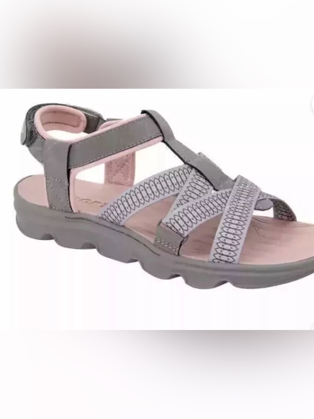 JSport by Jambu Pink and Gray Strappy Comfort Sandals